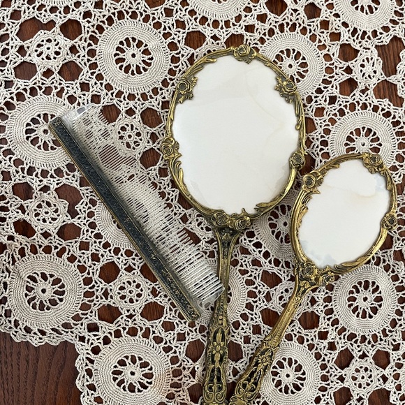 Other - Vintage mirror, brush, comb set